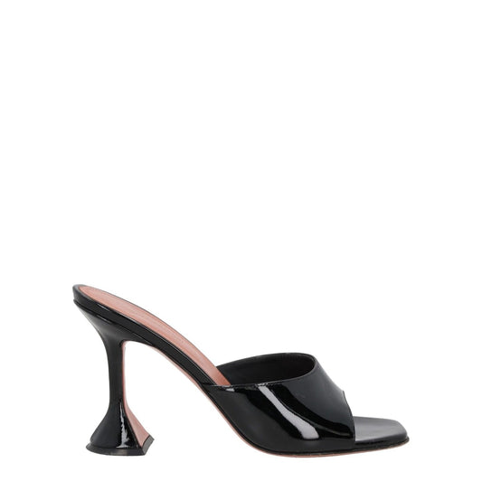AMINA Womens Lupita 95 High Heel Open Toe Mule Leather Black Sandals UK 6 RRP540