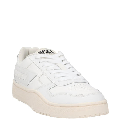 DIESEL Womens Trainer White Leather Low Top Lace Up Beige Sole UK 7.5 RRP 145 — View 2