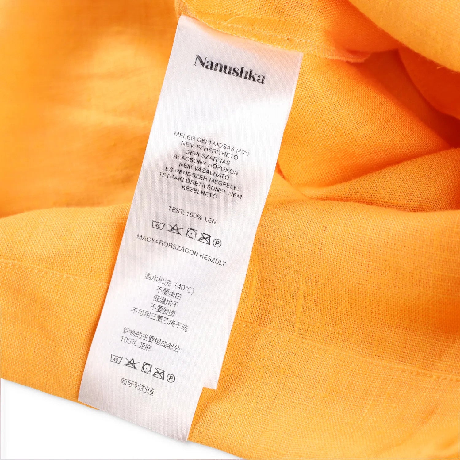 NANUSHKA Womens Gilia Mini Dress V-Neck Long Sleeve Ruched Orange Tie XXS RRP540 — View 7