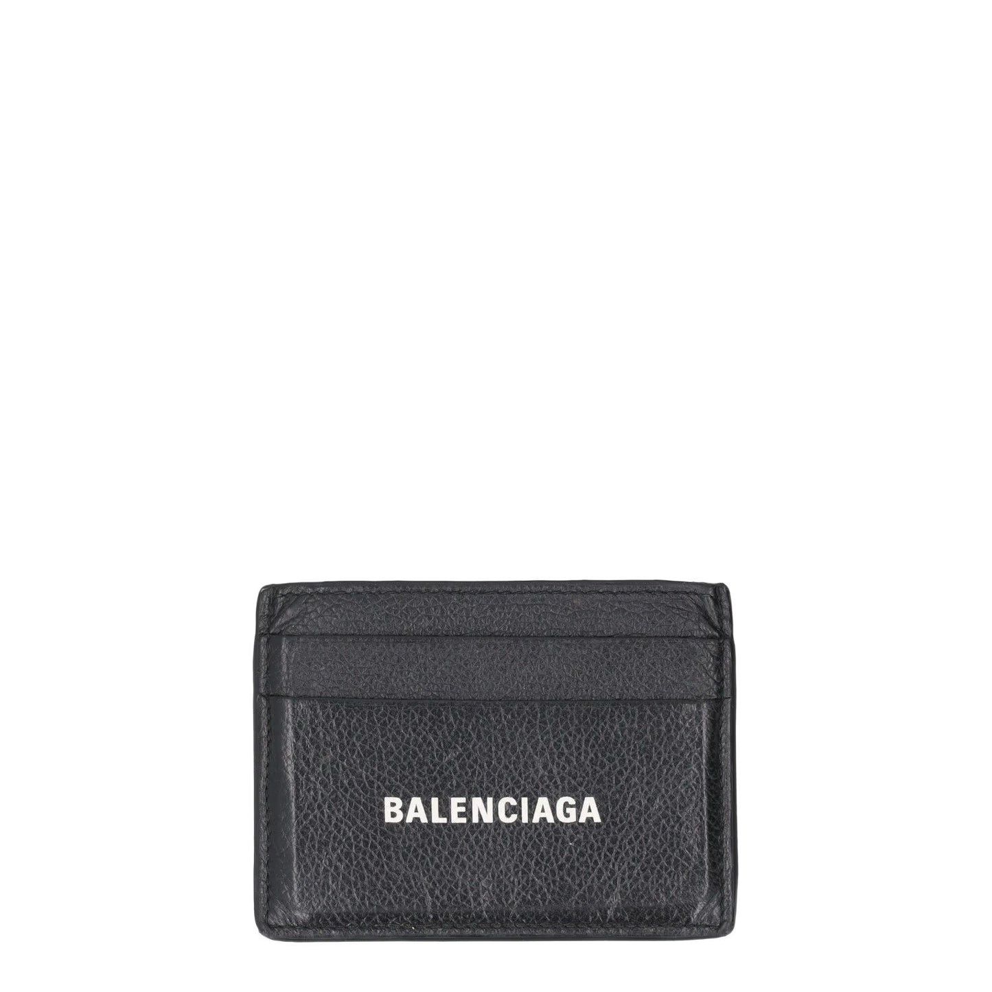 BALENCIAGA Mens Slim Fold Wallet Black Leather Logo Card Holder One Size RRP 225