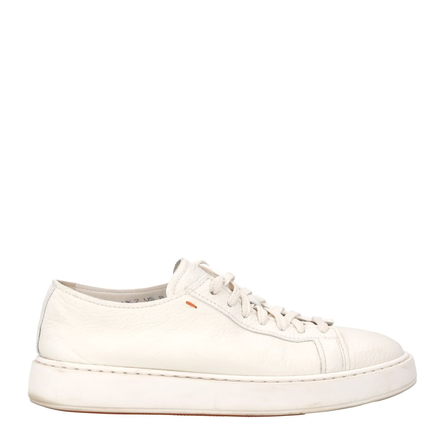 SANTONI Mens Biking Sneakers Lace Up Low Top White Leather UK 7.5 RRP 475