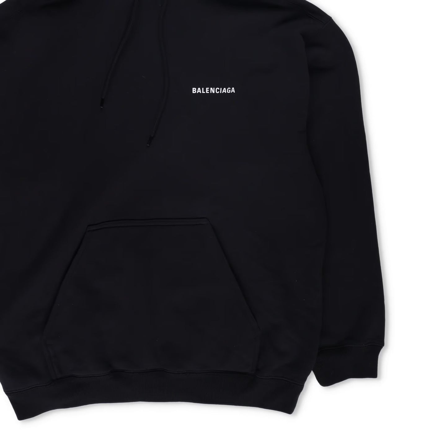 BALENCIAGA Mens Black Cotton Hoodie Long Sleeve Regular Fit Size S RRP 590 — View 3