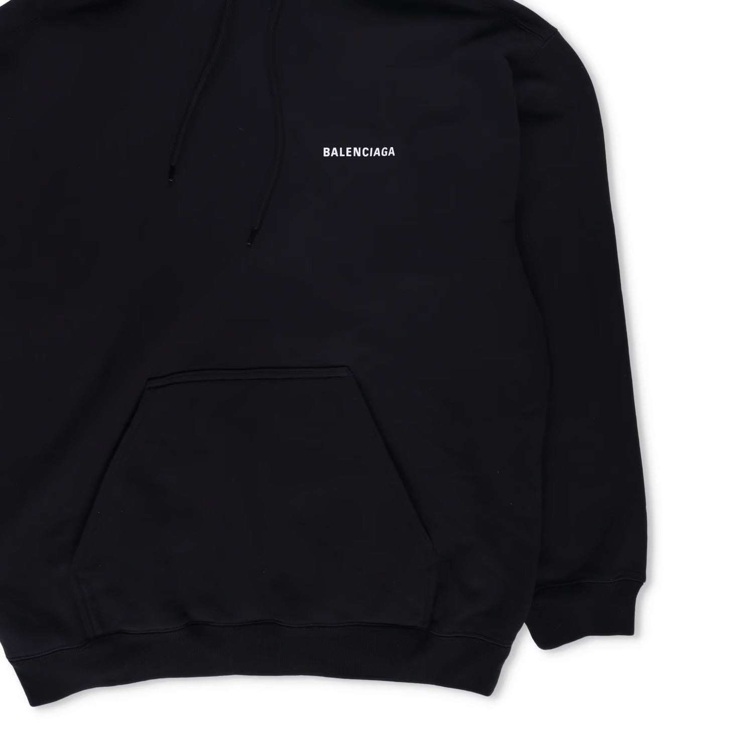 BALENCIAGA Mens Black Cotton Hoodie Long Sleeve Regular Fit Size S RRP 590 — View 3