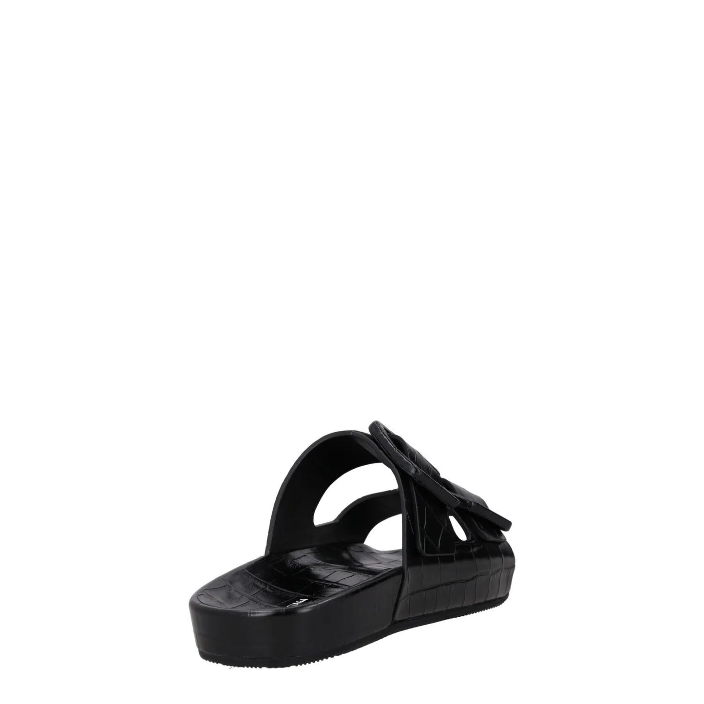 BALENCIAGA Womens Slider Sandals Buckle Comfort Black Leather UK 7 RRP 490 — View 6