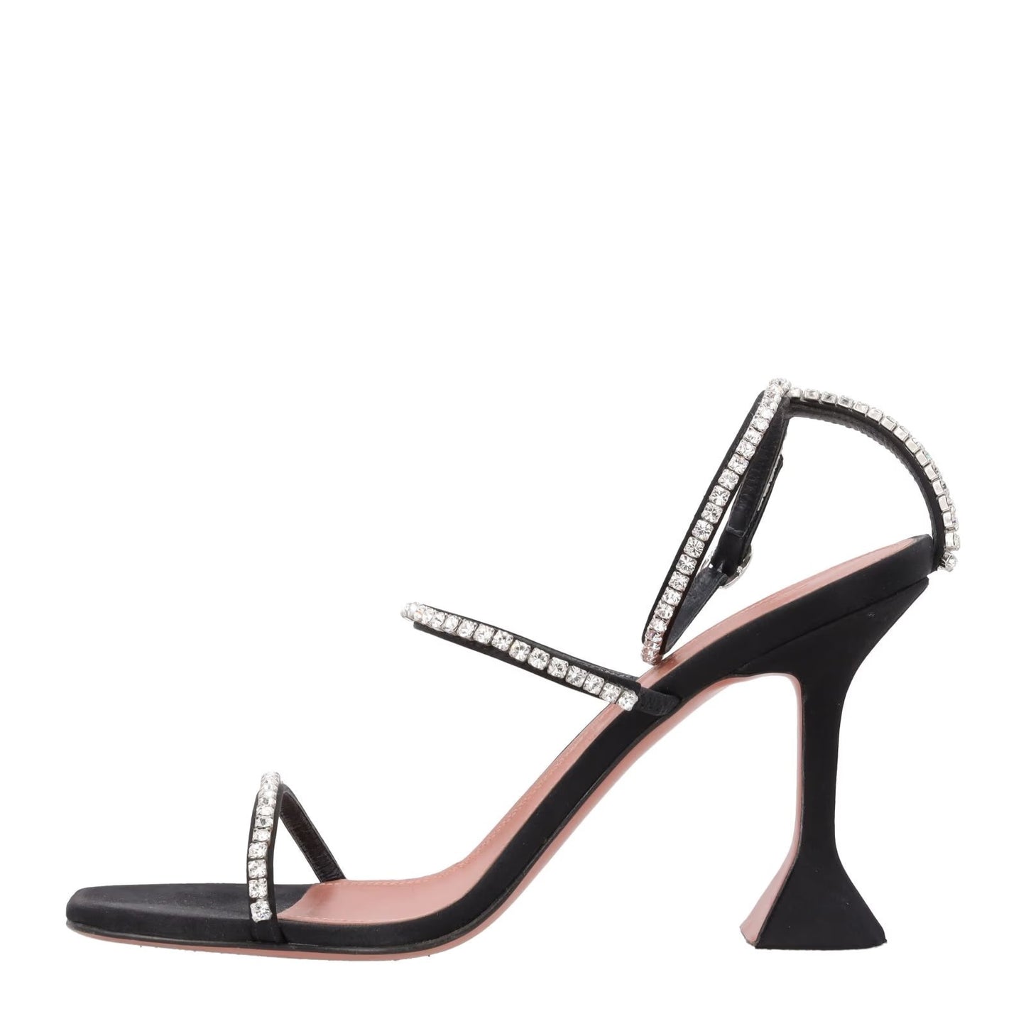 AMINA MUADDI Gilda Black Leather High Heel Sandal Crystal Embellish. UK 6 RRP910 — View 4