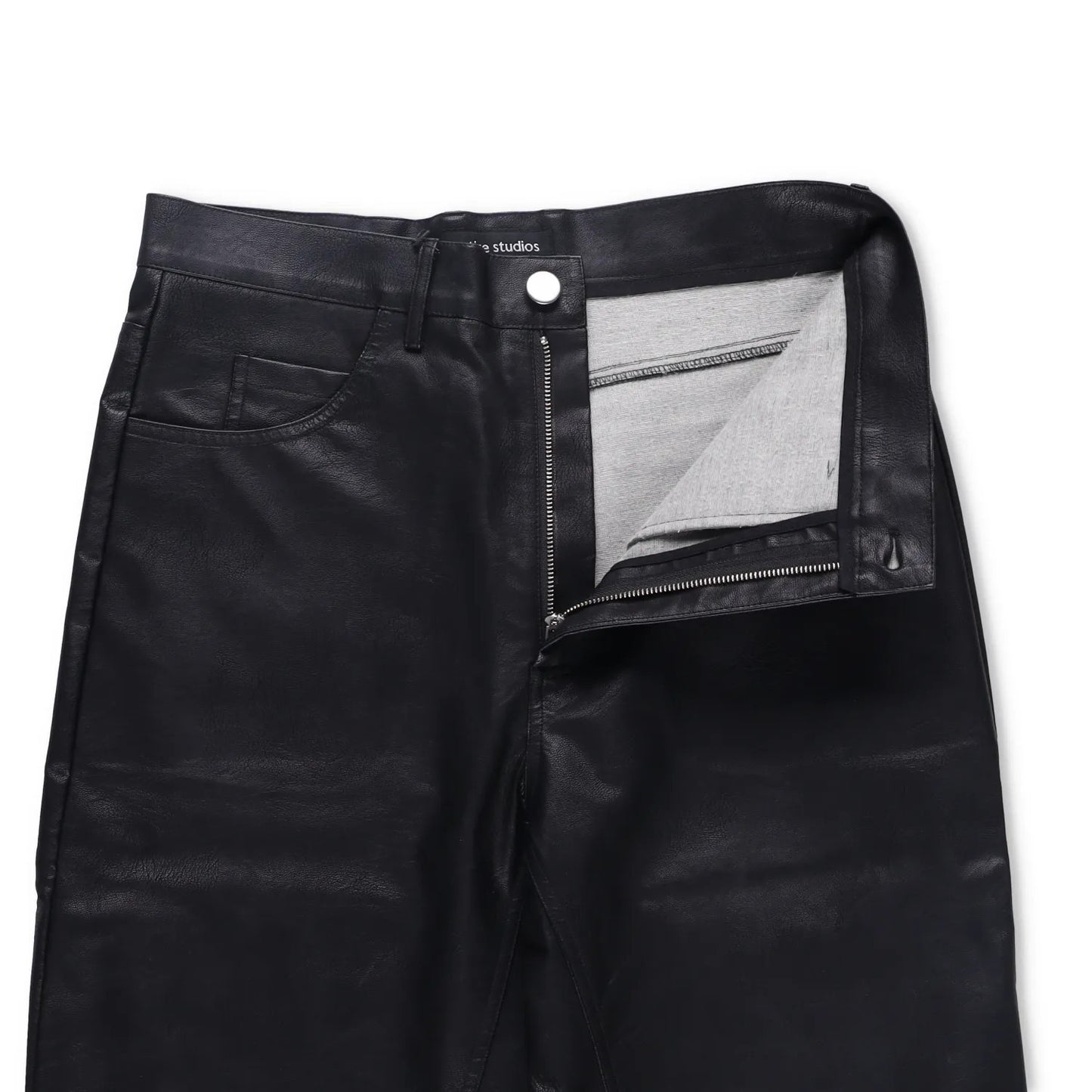 ENTIRE STUDIOS Mens Wet Pants Faux Leather Black 5 Pocket Zip Size S RRP 175.3 — View 10