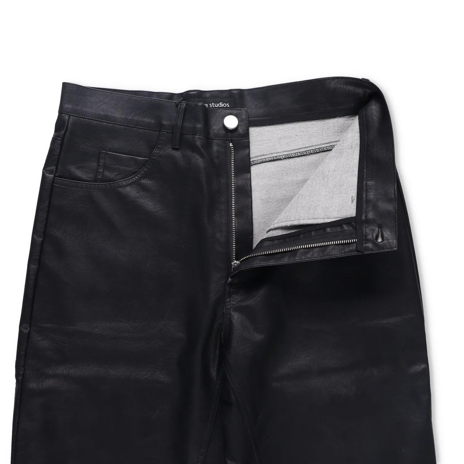 ENTIRE STUDIOS Mens Wet Pants Faux Leather Black 5 Pocket Zip Size S RRP 175.3 — View 10