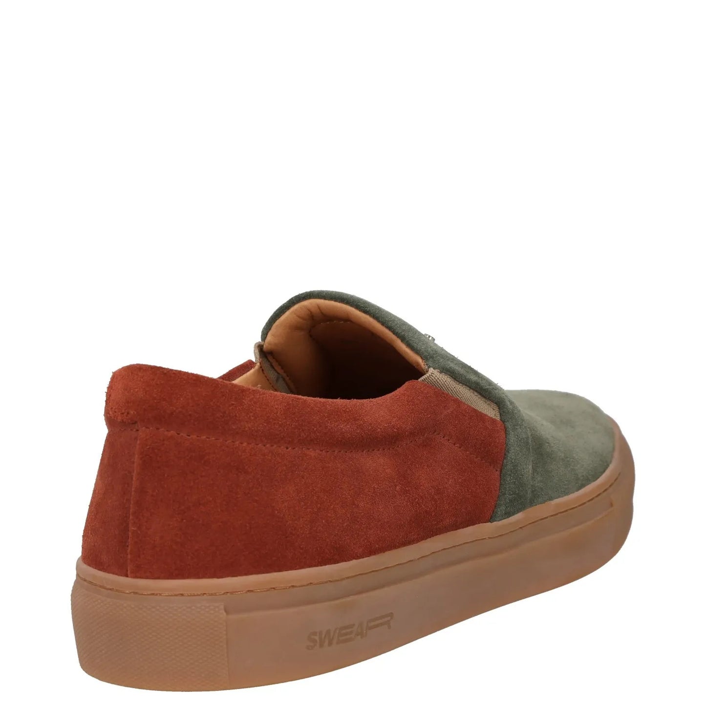 SWEAR Mens Trainer Green Red Leather Low Top Slip On Flat Sneaker UK 7 RRP 250 — View 6