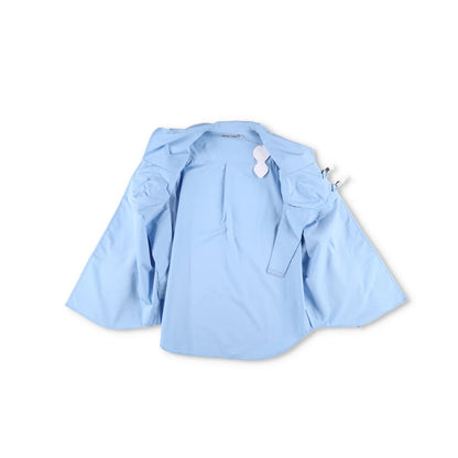SINEAD O'DWYER Womens Pyjama Shirt Blue Button-Up Cotton Buckle Toggle 10 RRP755 — View 6