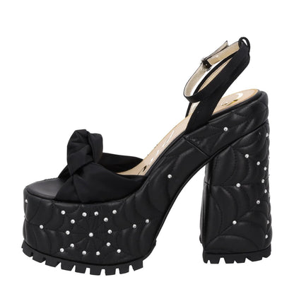 Charlotte Olympia Womens Miranda Sandals Satin Slingback Black UK 7.5 RRP 995 — View 4
