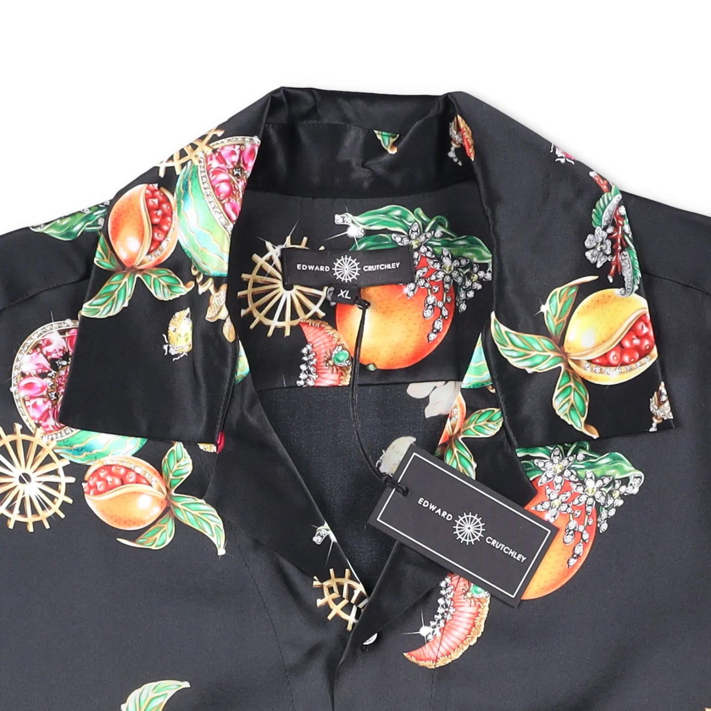 EDWARD CRUTCHLEY Mens Shirt Silk Collared Short Sleeve Buttoned Size XL RRP 300 — View 6