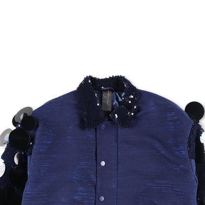 PAPA OPPONG Womens Stella Embellished Kente Bomber Jacket Blue One Size RRP 3245 — View 2
