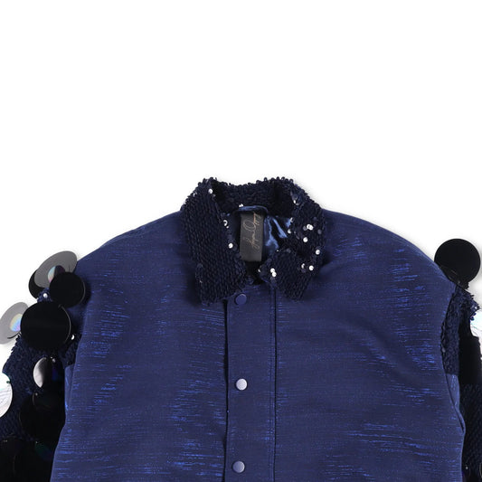 PAPA OPPONG Womens Stella Embellished Kente Bomber Jacket Blue One Size RRP 3245 — View 2