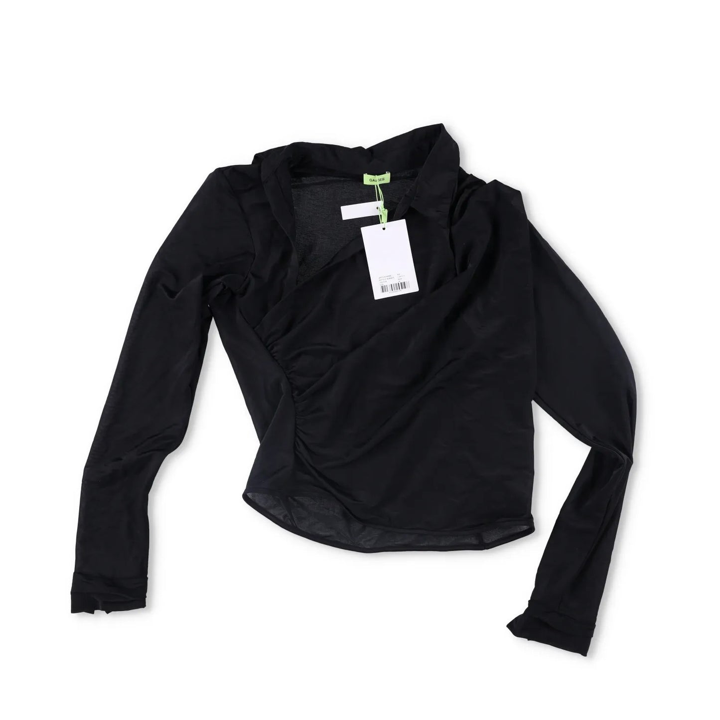 GAUGE81 Womens Alia Shirt Black V Neck Stretch Blouse Lightweight 44 RRP 320 — View 5