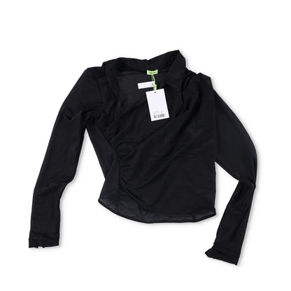 GAUGE81 Womens Alia Shirt Black V Neck Stretch Blouse Lightweight 44 RRP 320 — View 5