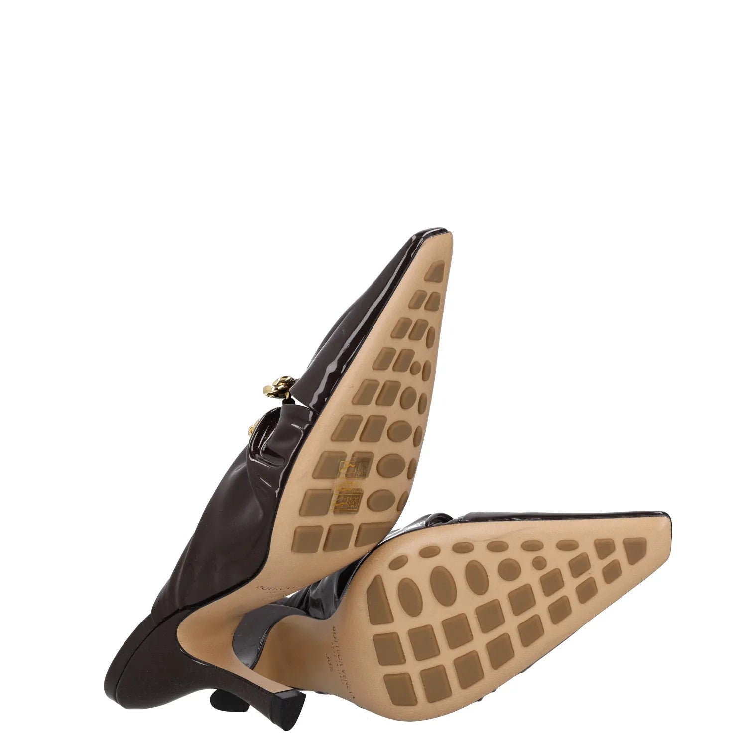 BOTTEGA VENETA Women High Heel Point Toe Mule Patent Leather Brown UK4.5 RRP1330 — View 8