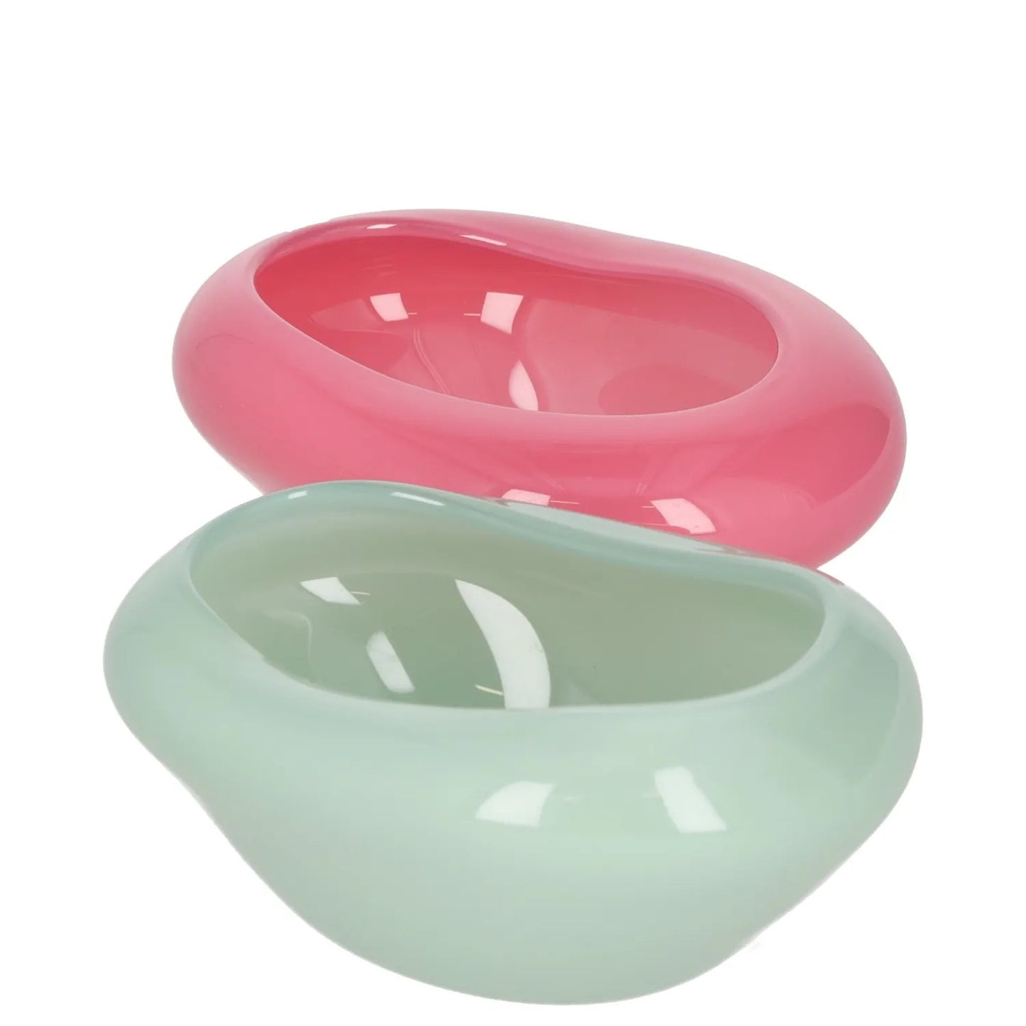 HELLE MARDAHL STUDIO Dish Green Pink Glass Bowl Set Modern Size S RRP 285 — View 5