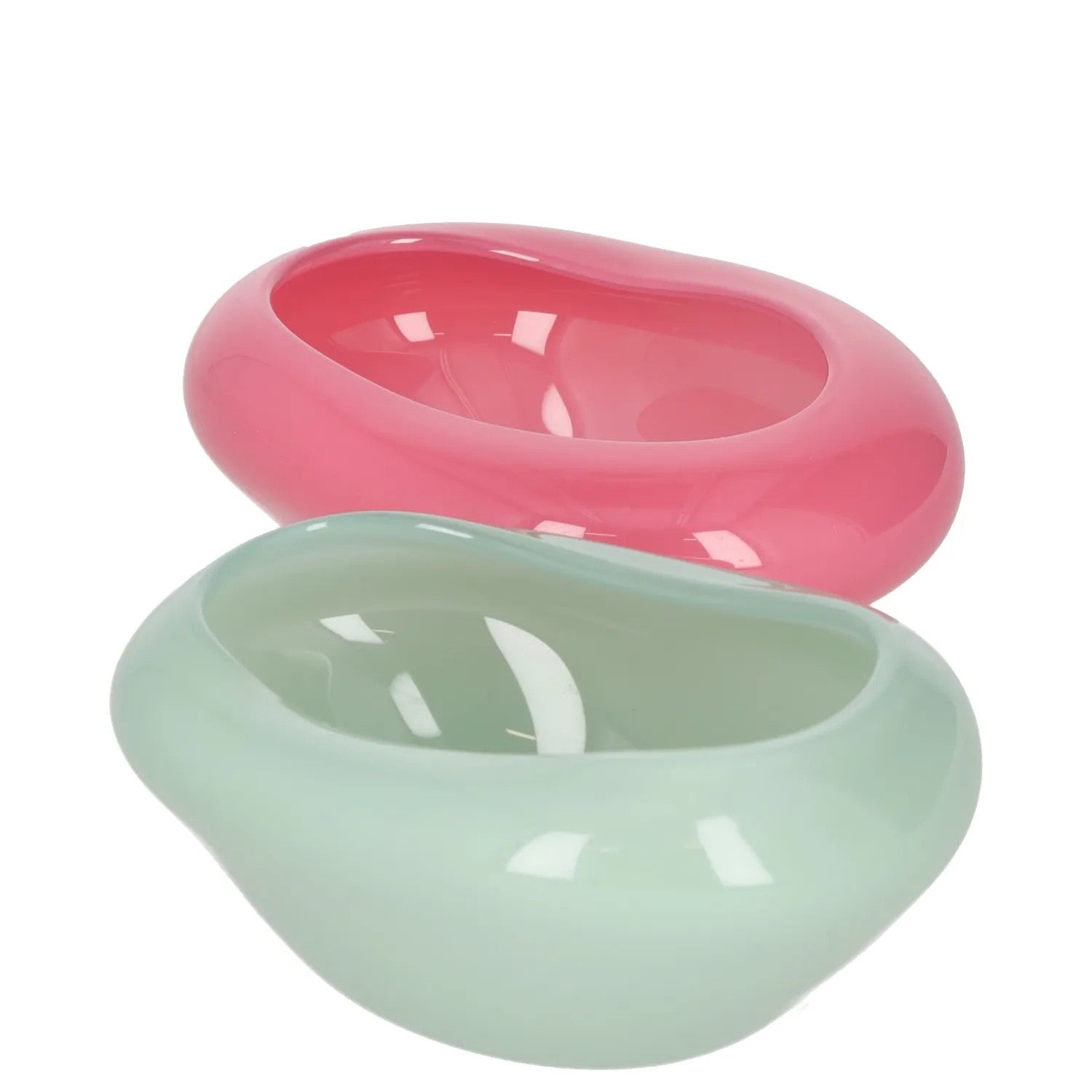 HELLE MARDAHL STUDIO Dish Green Pink Glass Bowl Set Modern Size S RRP 285 — View 5