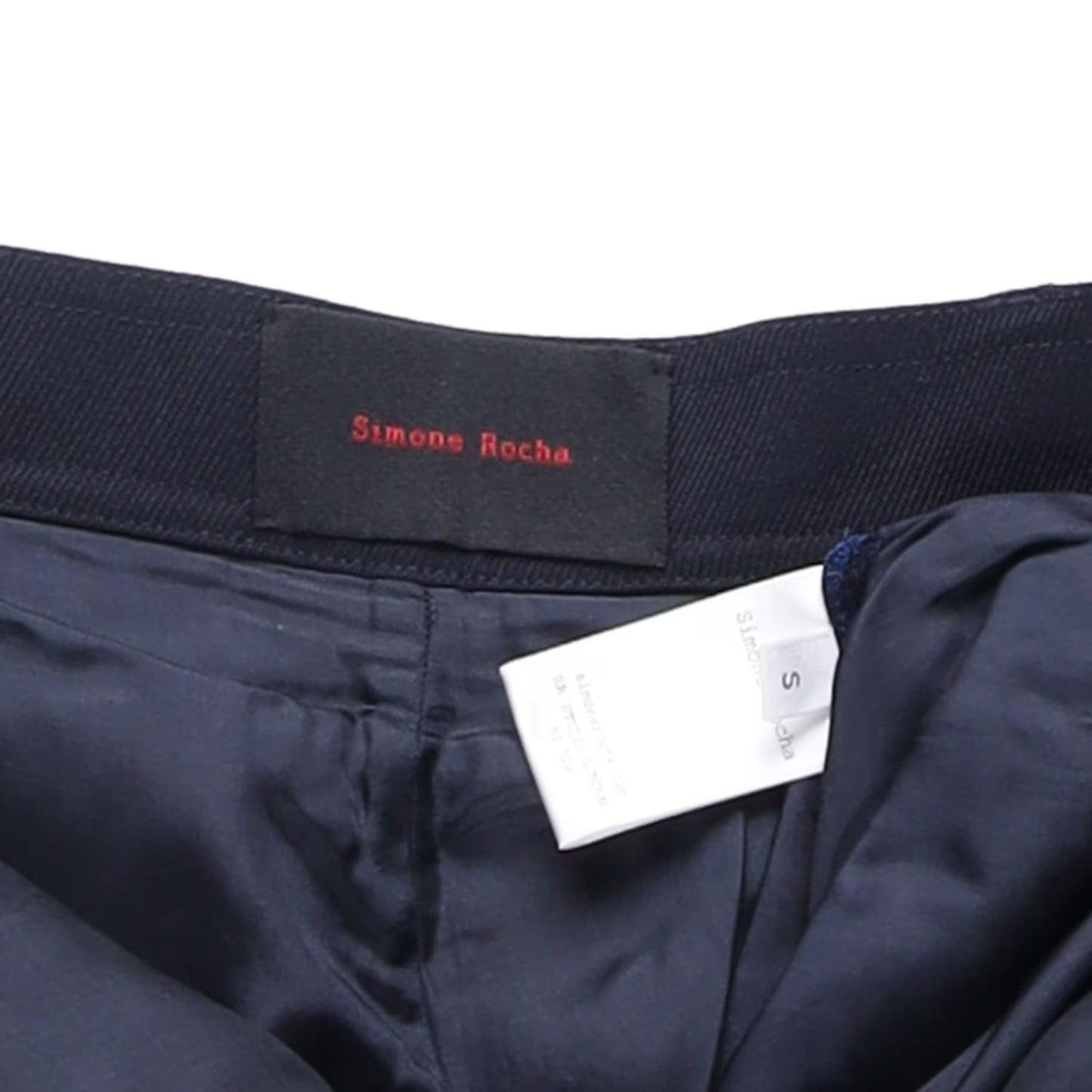 SIMONE ROCHA Mens Workwear Trousers Navy Blue Wide Leg Cargo Pocket S RRP 695 — View 10