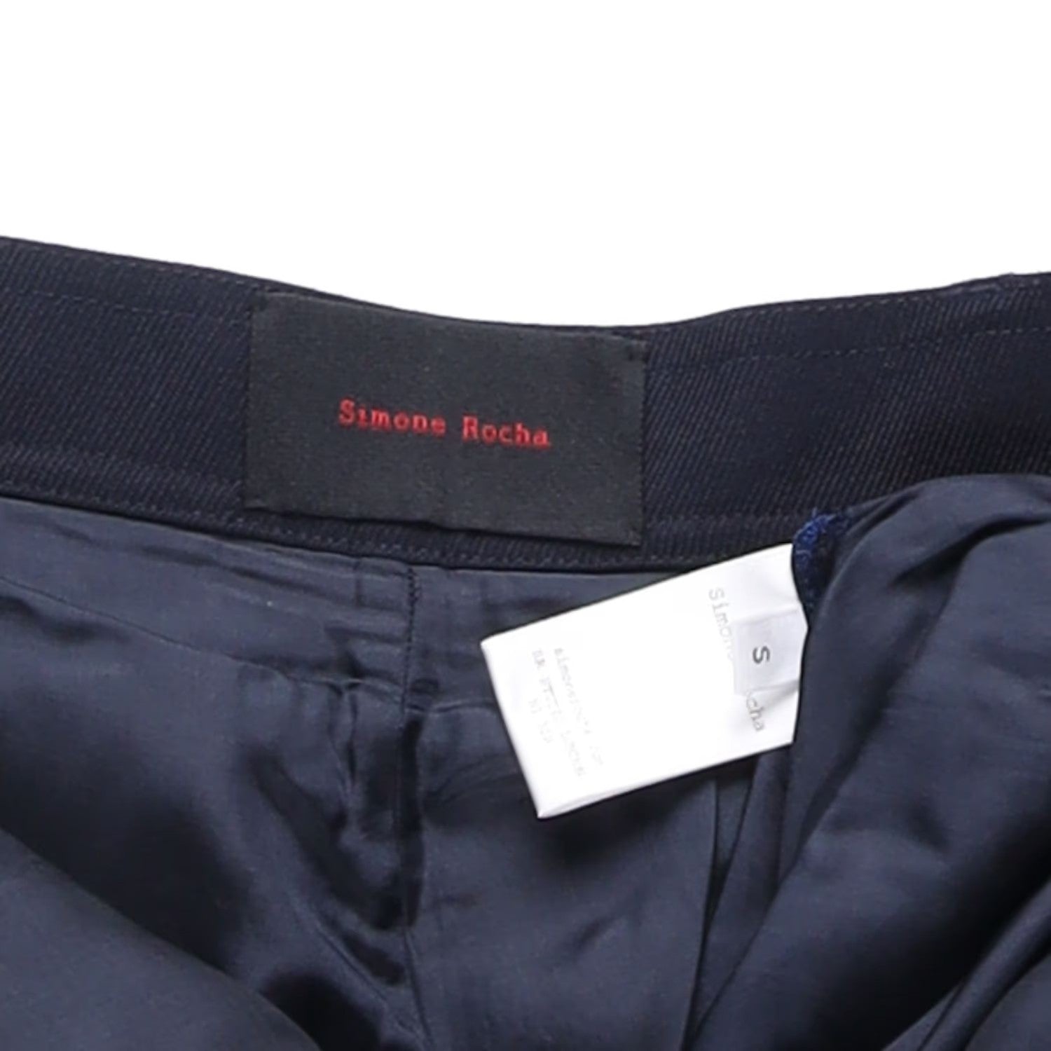 SIMONE ROCHA Mens Workwear Trousers Navy Blue Wide Leg Cargo Pocket S RRP 695 — View 10