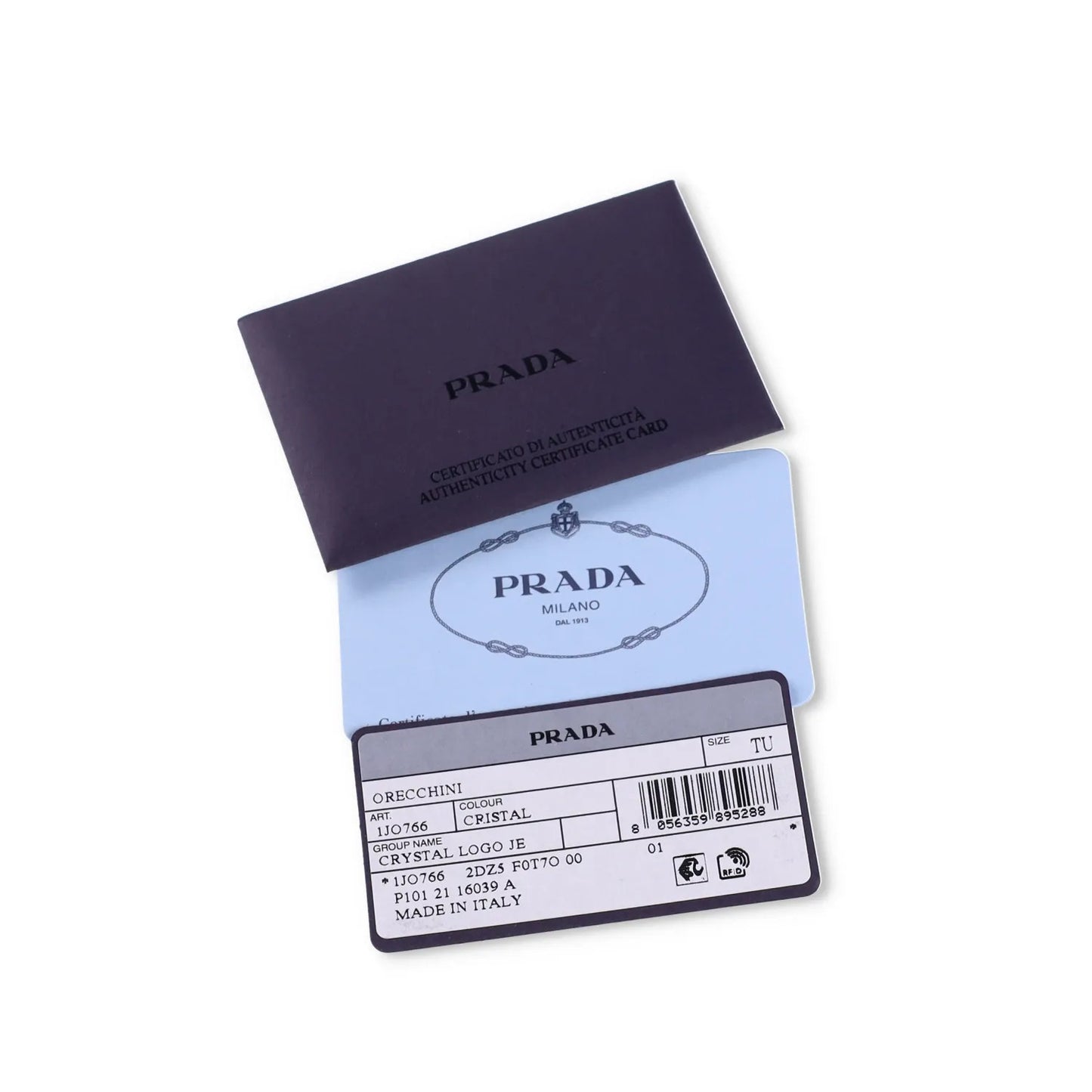 PRADA Silver Crystal Triangle Logo Hoop Drop Single Earring White OS RRP 650 — View 4
