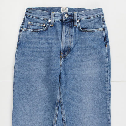 TOTEME Womens Jeans Classic Cut Straight High Waist Cropped Raw Hem W24 RRP240 — View 2