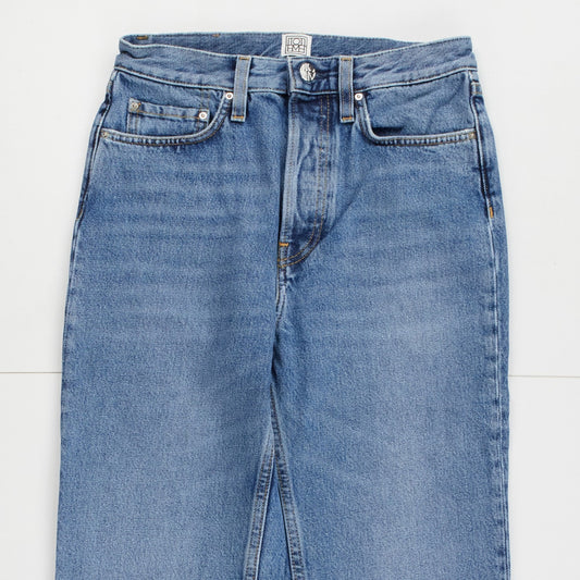 TOTEME Womens Jeans Classic Cut Straight High Waist Cropped Raw Hem W24 RRP240 — View 2
