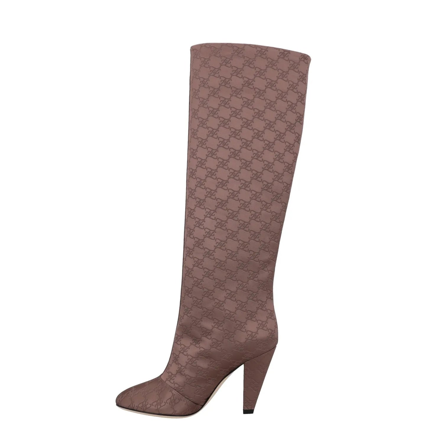 FENDI Women Boots Pink Synthetic Slip On Knee High Cone Heel Pattern UK3 RRP1700 — View 4