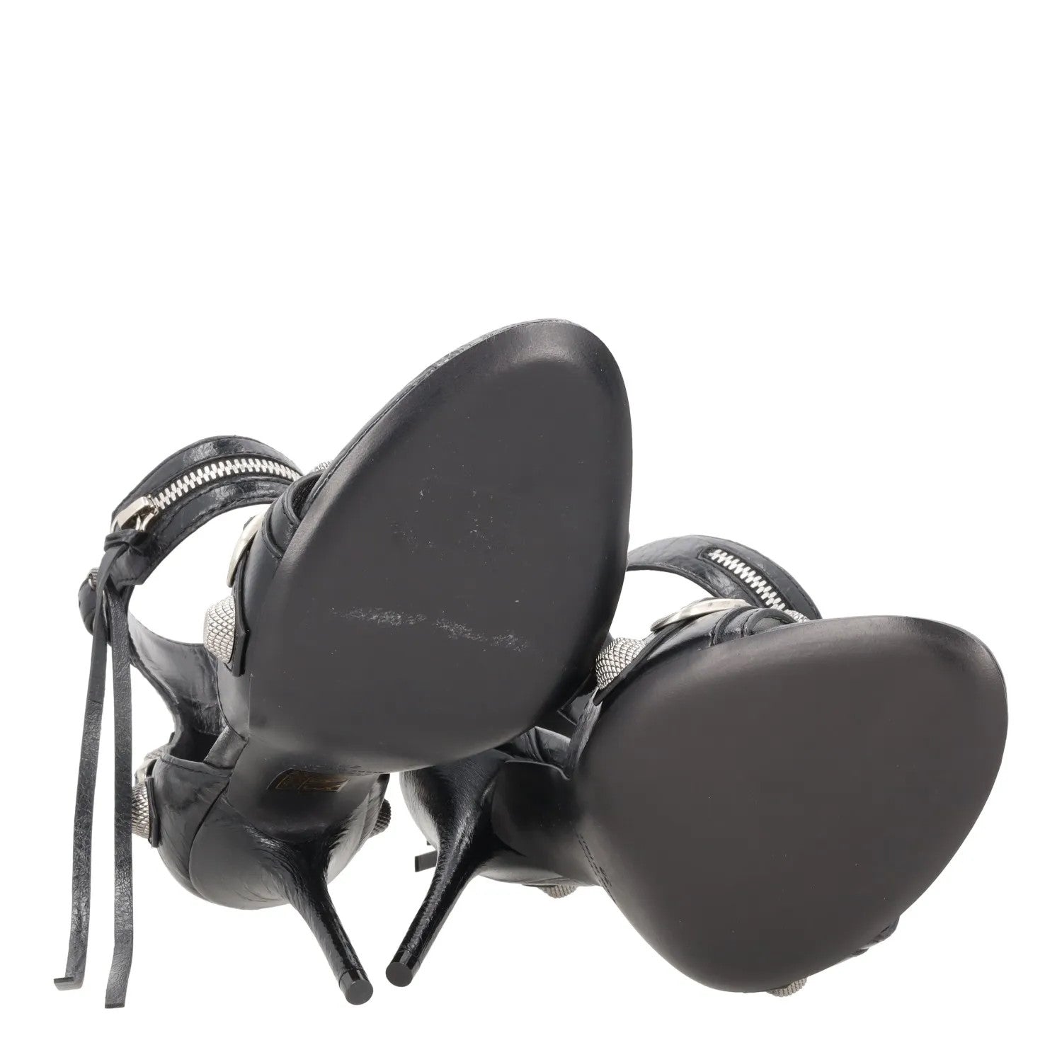 BALENCIAGA Women Cagole Sandal 110 Black Leather Stiletto Heel Buckle 38 RRP1050 — View 8