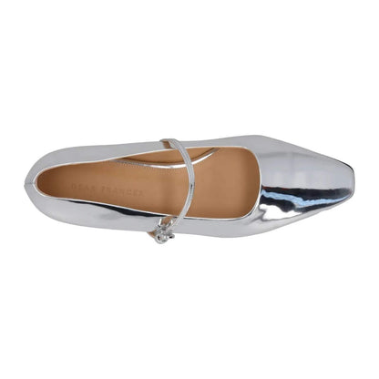 DEAR FRANCES Womens Mary Ballet Flats Silver Patent Leather Buckle UK 5 RRP 389 — View 6