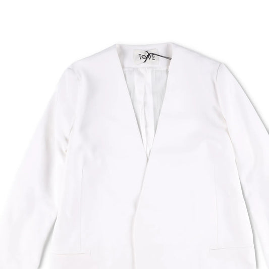 TOVE Womens Saunders Jack Blazer Ivory White Logo Hook & Eye Size 38 RRP 795 — View 2