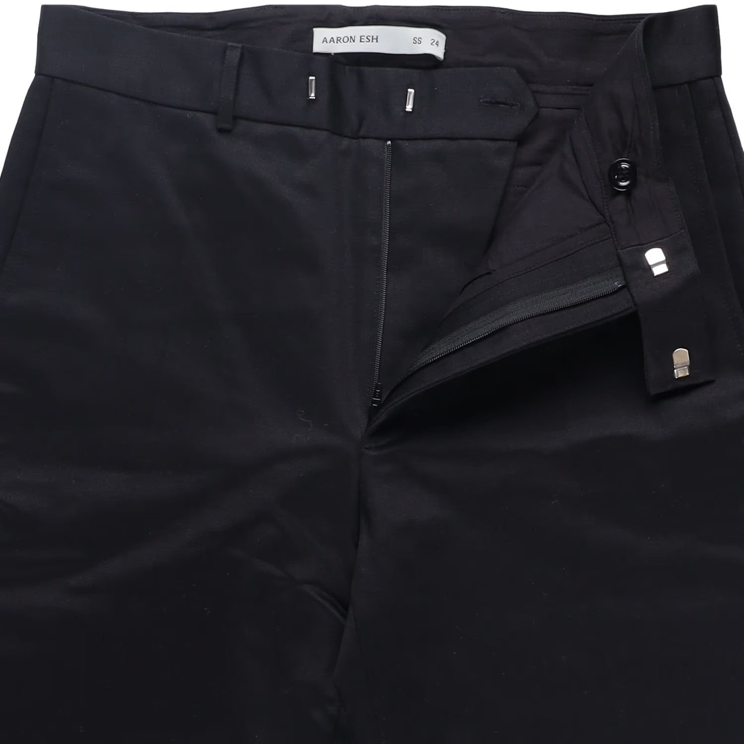 AARON ESH Mens Perfect Trouser Slash Pockets Flat Front Black 32 RRP 1131.2 — View 8