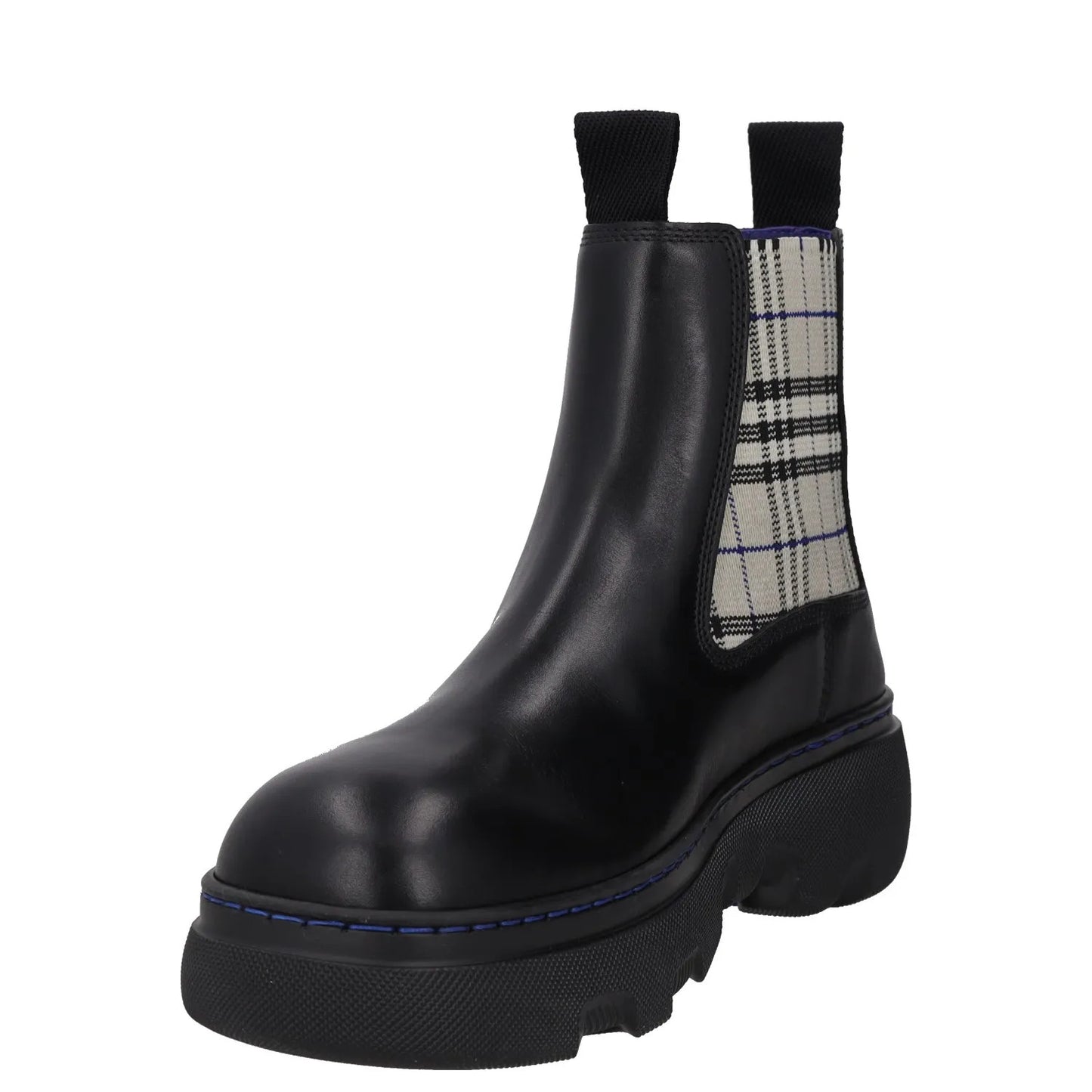 BURBERRY Womens Burb Creeper Chelsea Boot Flat Check Pattern Black UK3 RRP 828 — View 3