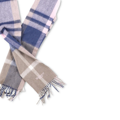 MULBERRY Womens Rectangle Scarf Wool Knit Multicoloured Plaid Logo OS RRP 200 — View 4