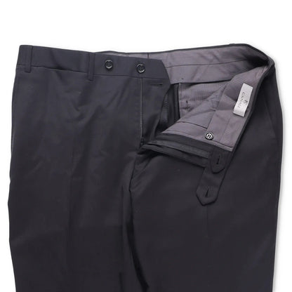 CANALI Mens Pleated Dress Trousers Wool Black Regular Fit Size 8 R RRP 300 — View 5