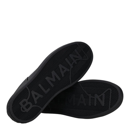BALMAIN Mens Black Leather Trainers Low Top Lace Up Sneakers UK 6 RRP 450 — View 8