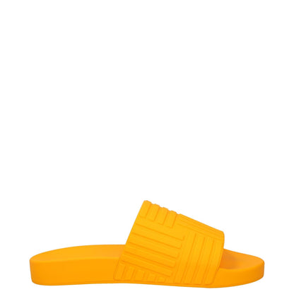 BOTTEGA VENETA Womens Slides Flat Rubber Geometric Print Orange UK 7 RRP 300