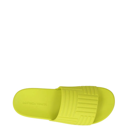 BOTTEGA VENETA Womens Slides Flat Rubber Geometric Print Green UK 4 RRP 300 — View 7