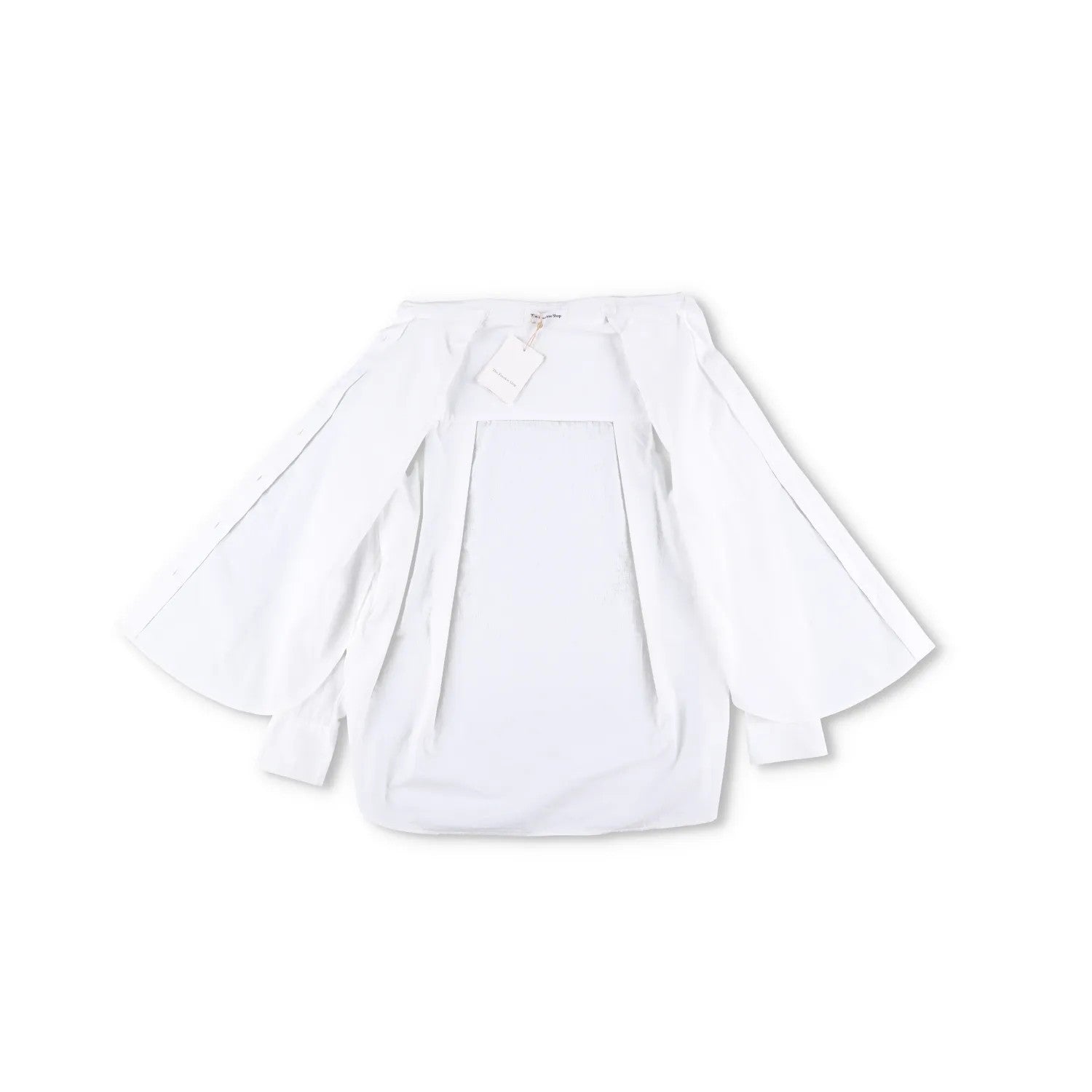 FRANKIE SHOP Women Lui Organic Cotton Button Up Long Sleeve Shirt White L RRP130 — View 7