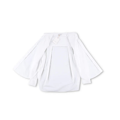 FRANKIE SHOP Women Lui Organic Cotton Button Up Long Sleeve Shirt White L RRP130 — View 7