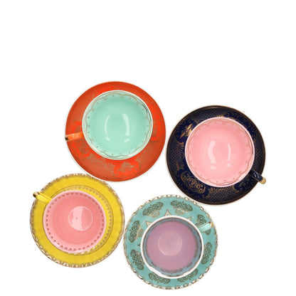 POLS POTTEN Set Of 4 Grandpa Tea Set Teacups and Saucers Multicoloured OS RRP115 — View 7