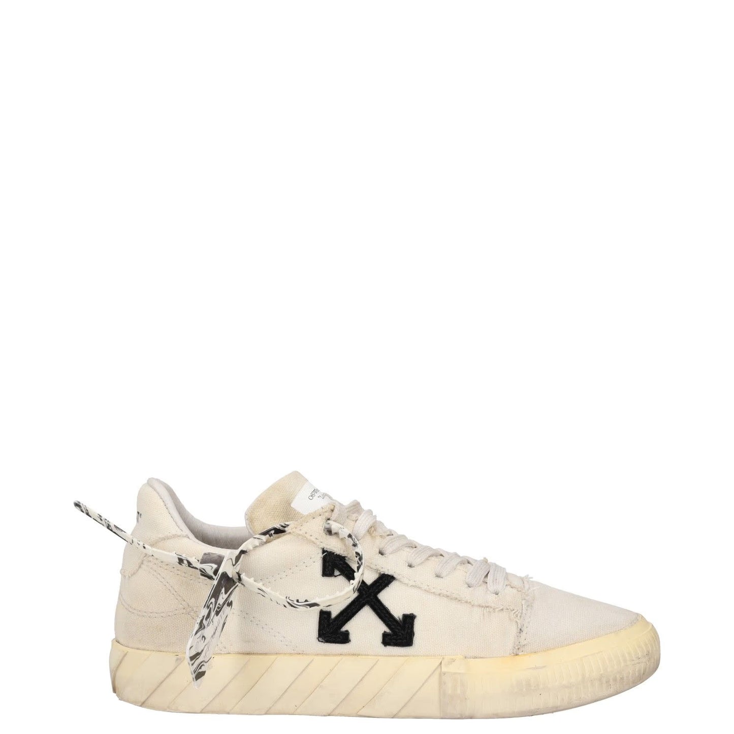 OFF-WHITE Womens Trainer White Synthetic Black Logo Low Top Lace Up UK 4 RRP 245