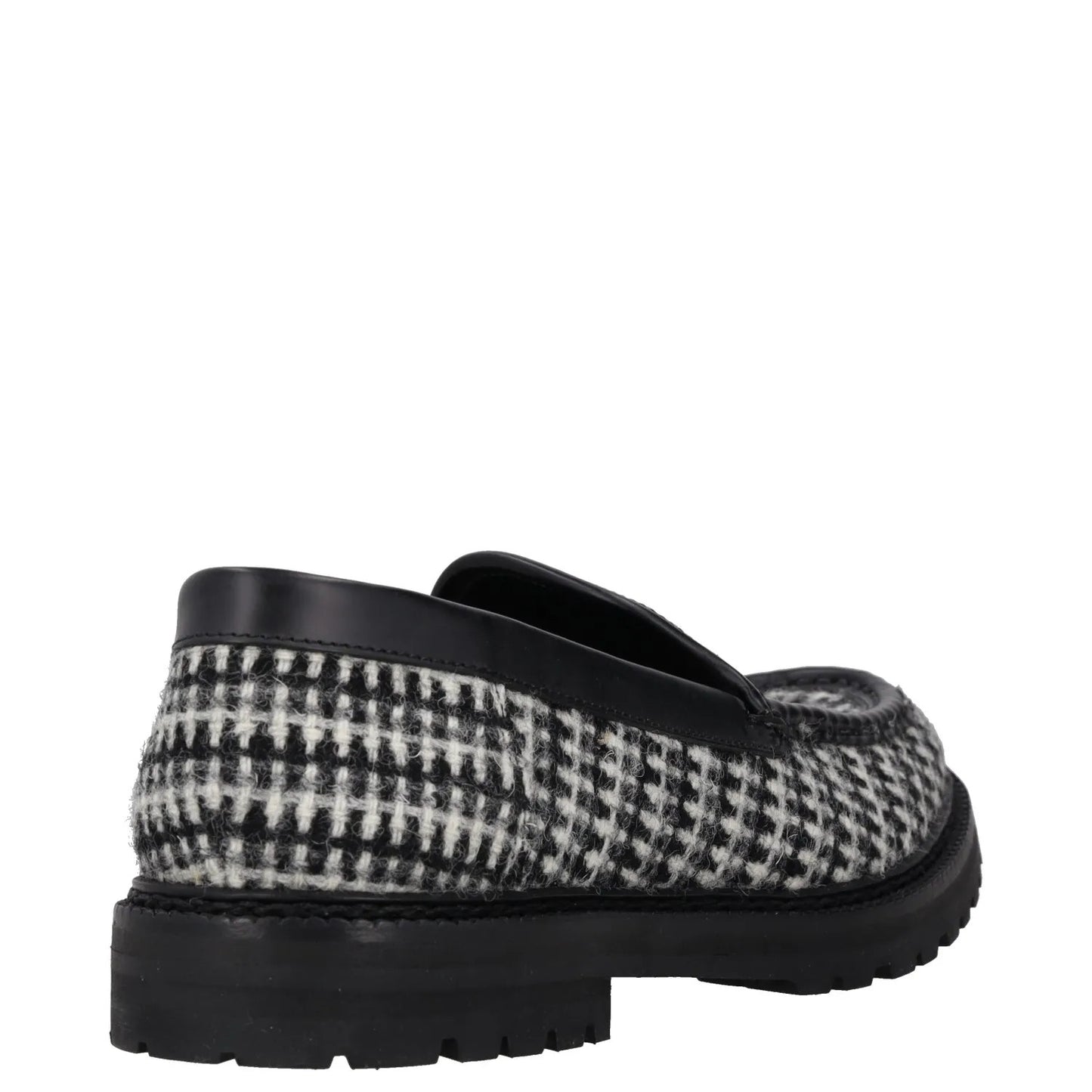 MANOLO BLAHNIK Womens Tweed Loafers Black Grey Leather Slip On UK 8 RRP 725 — View 6