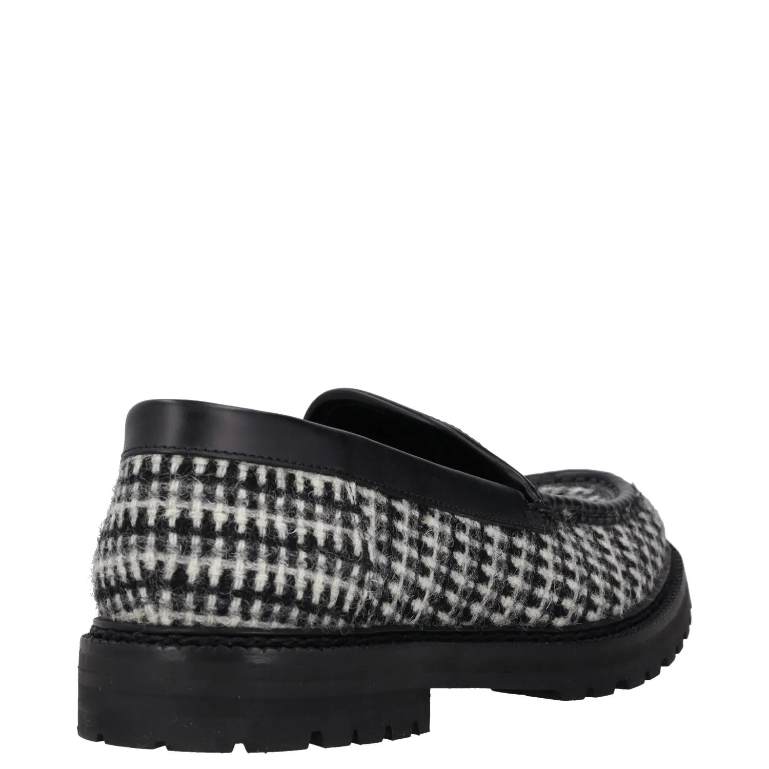 MANOLO BLAHNIK Womens Tweed Loafers Black Grey Leather Slip On UK 8 RRP 725 — View 6