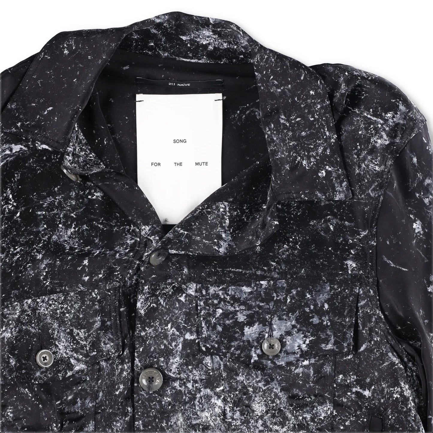 SONG FOR THE MUTE Mens Jacket Black Viscose Collared Buttoned Size 46 RRP 1045 — View 6