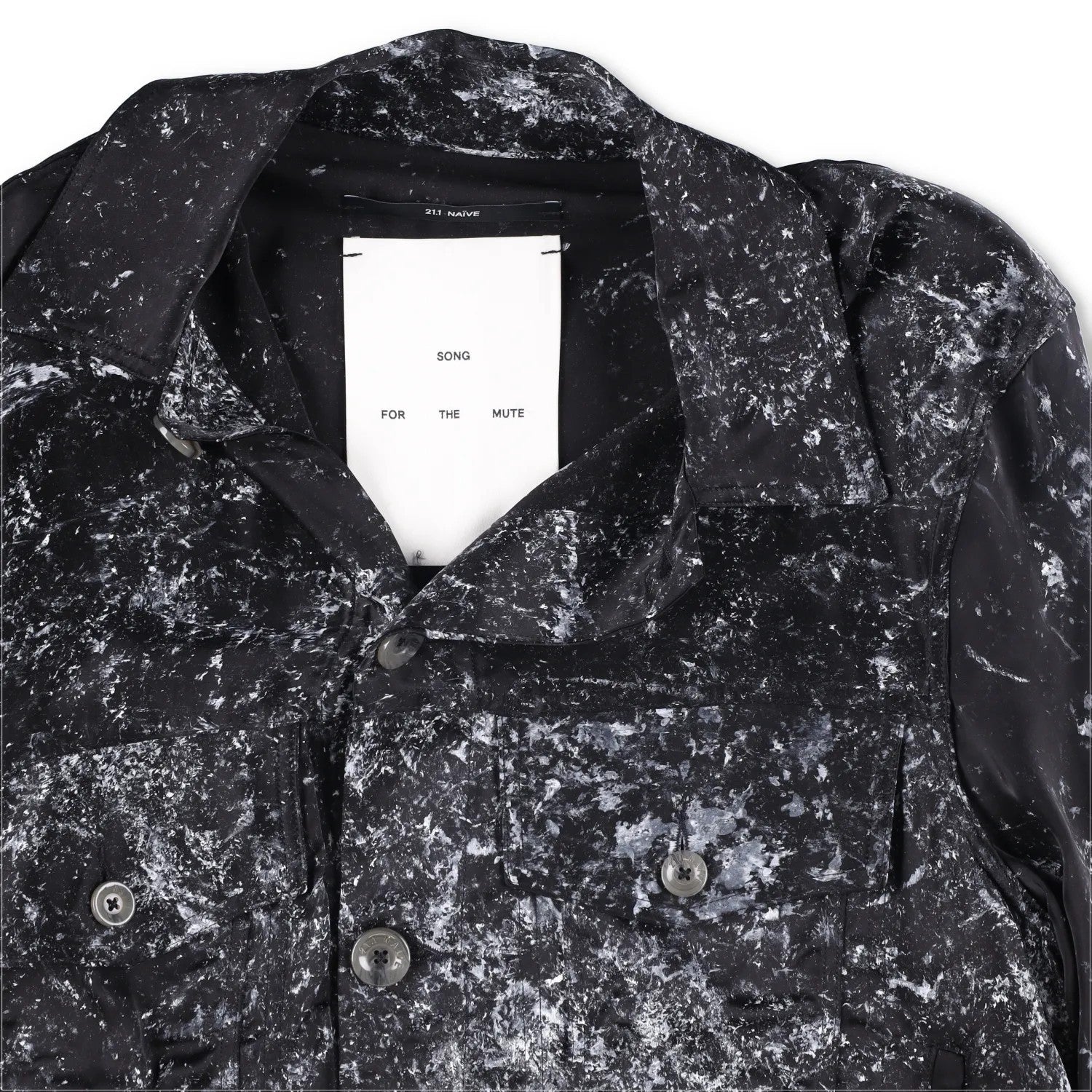 SONG FOR THE MUTE Mens Jacket Black Viscose Collared Buttoned Size 46 RRP 1045 — View 6