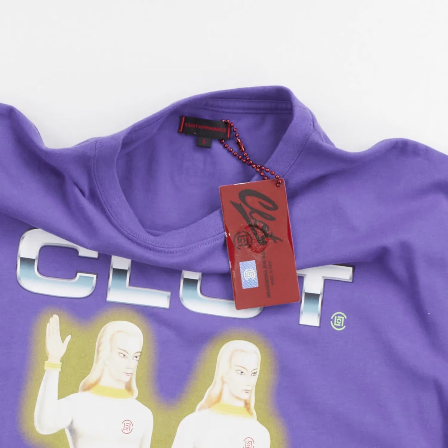 Clot Mens Obey Your Master T-Shirt Purple Cotton Graphic Crew Neck S RRP 75 — View 5