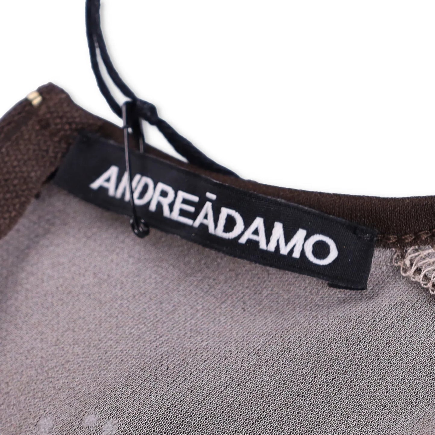 ANDREADAMO Womens Destroyed Jumper Strass Jersey Crop Top Brown Knit XS RRP 570 — View 6