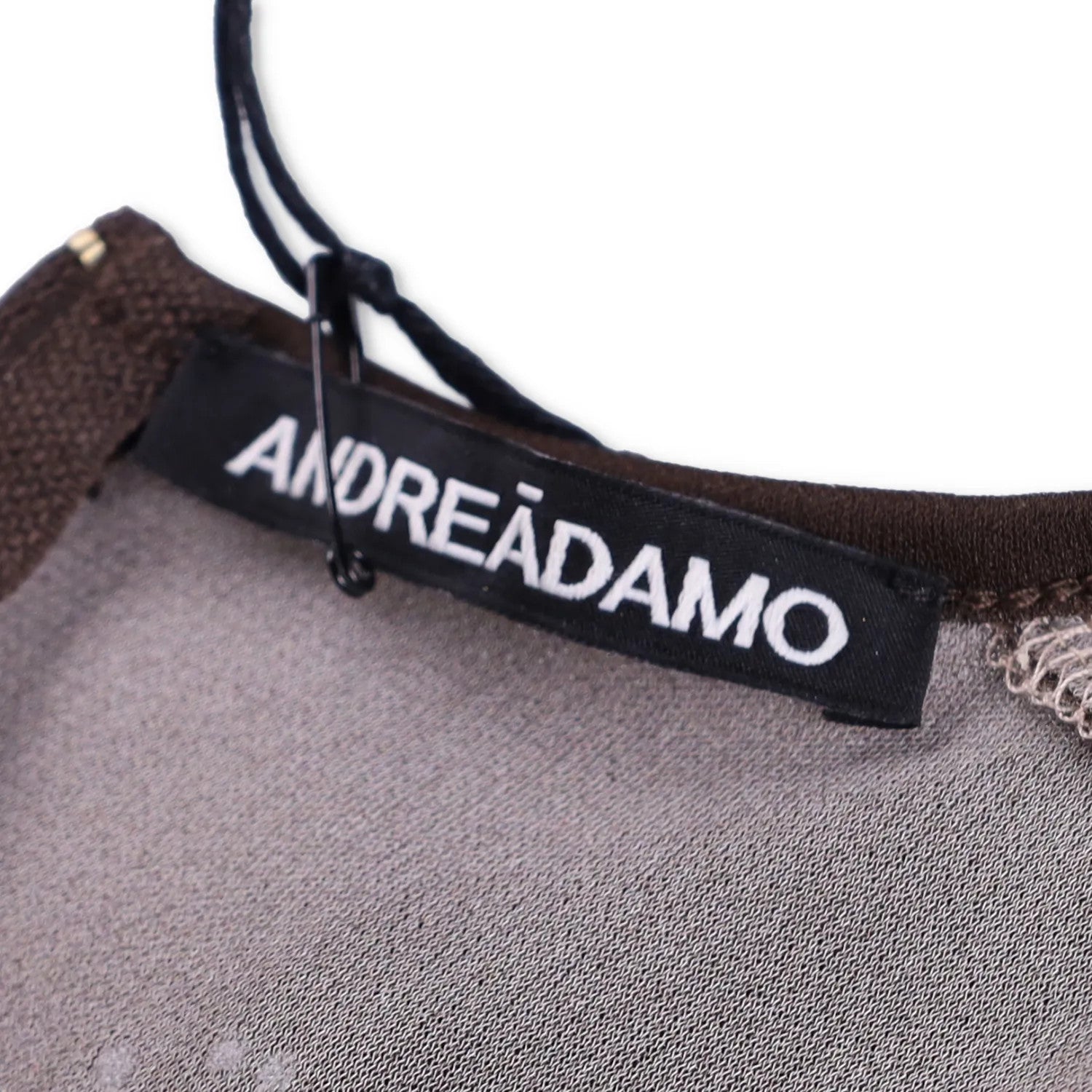 ANDREADAMO Womens Destroyed Jumper Strass Jersey Crop Top Brown Knit XS RRP 570 — View 6