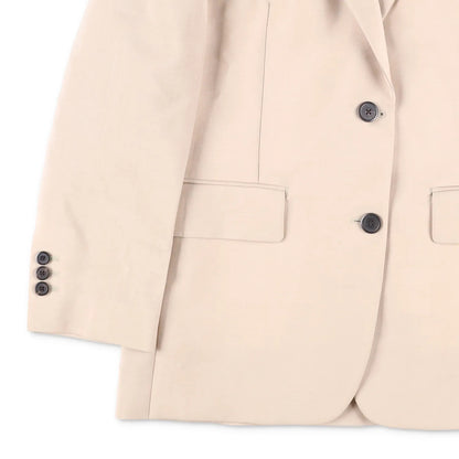 PRADA Women Blazer Jacket Long Sleeve Single Breasted Beige Suit Size 40 RRP2954 — View 3